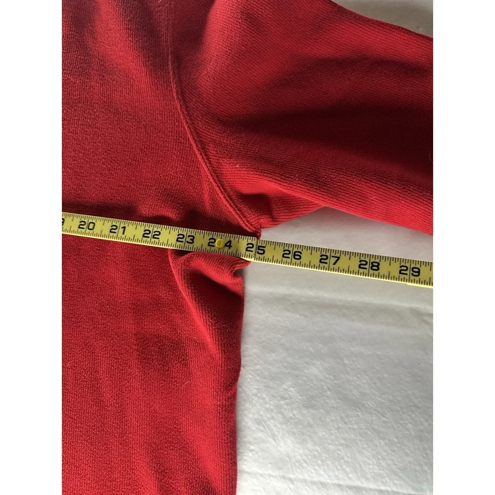 VTG 90s‎ Polo Ralph Lauren Sweater Mens Large Red Quarter Zip Cotton Pullover